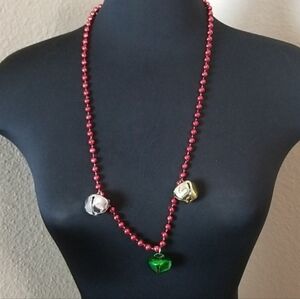 Red Christmas Jingle Bells Necklace
